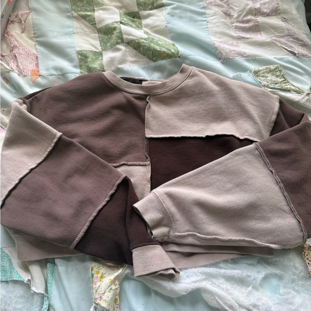 Garage Two-Tone Patchwork Sweater - image 1